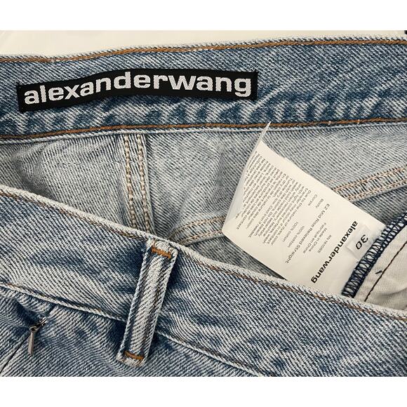 Alexander Wang EZ Mid-Rise Relaxed Straight Leg Jean Vintage Fade Indigo SZ 30 - Picture 9 of 9